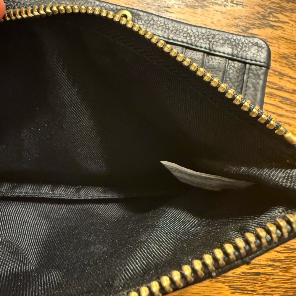 The Sak Black Leather Embossed Wallet with Hidden Wristlet Strap - Picture 6 of 8